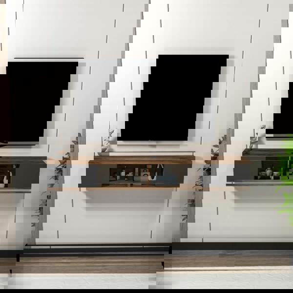 Destina Home Floating TV Stand with Shelves and Cabinets Colin