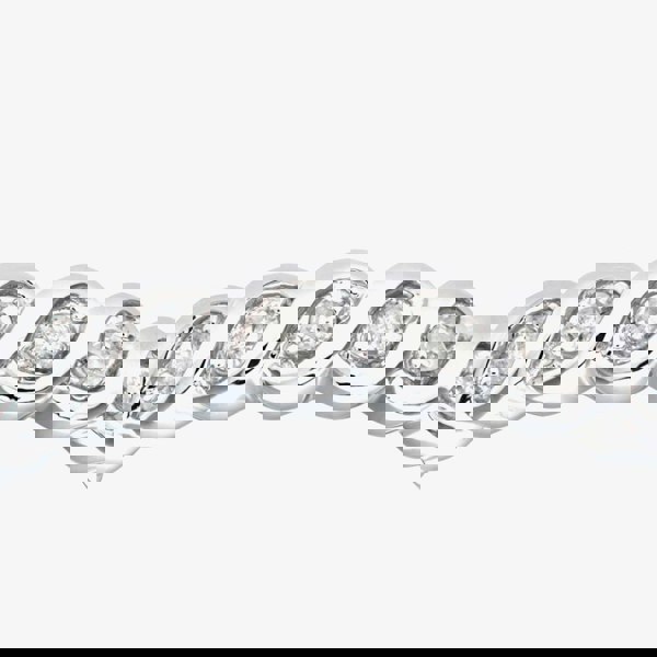 T. H. Baker 9ct White Gold 0.10ct Diamond Swirl Half Eternity Ring PR07018W