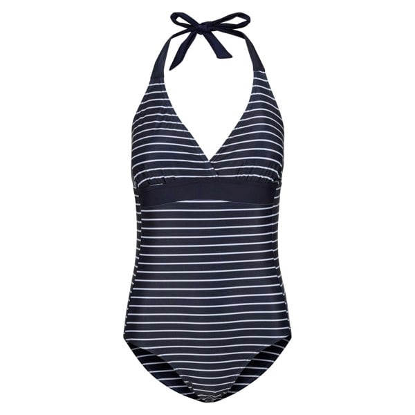 Regatta Womens Flavia II Stripe One Piece Swimsuit - Navy/White