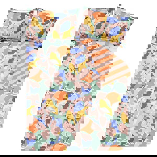 Smart Living Luxury Super Soft Reversible Abstract Floral Duvet Cover With Pillowcase