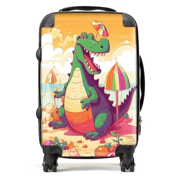 Warren Reed Crocodile On A Beach Holiday Suitcase