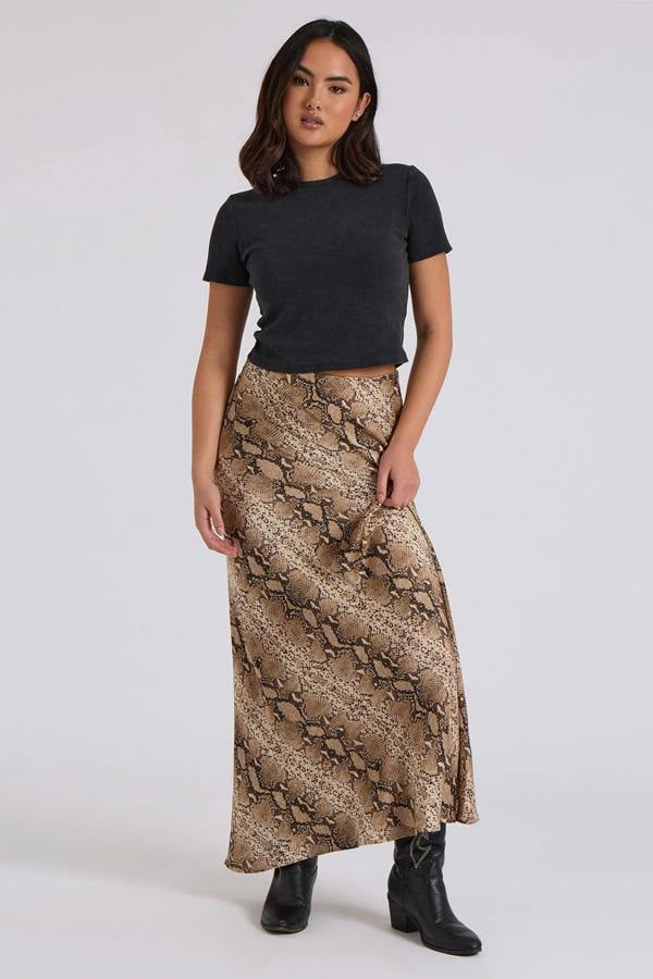 Urban Bliss Snake Bias Cut Maxi Skirt