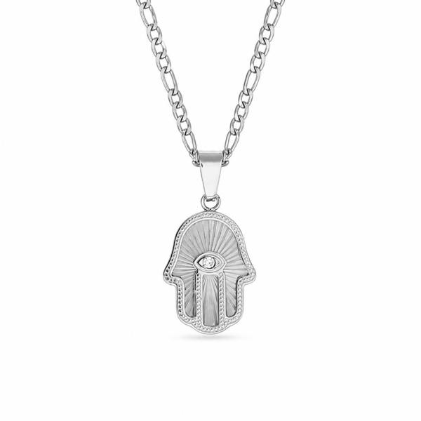Say It With Hamsa Hand Necklace - Silver