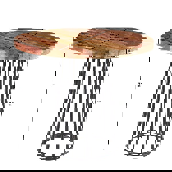 IH Design Dahila Reclaimed Boat Wood Round Dining Table