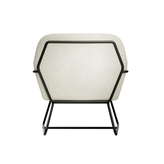 Wyld Haus Marseille Ivory Boucle Upholstered Armchair Gold Metal Legs