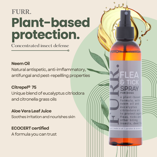 FURR Flea & Tick Spray 250ml x2 Natural, Plant-Based Formula