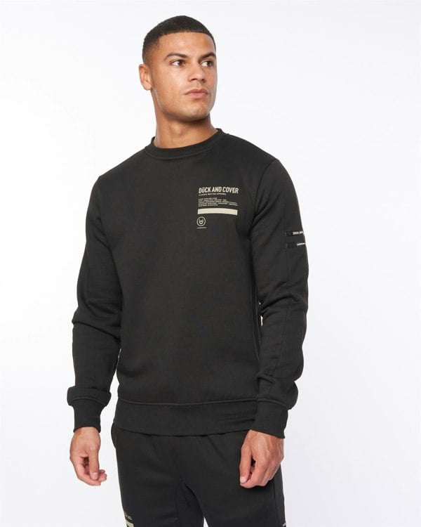 Duck and Cover Jennerkins Crew Sweat Black