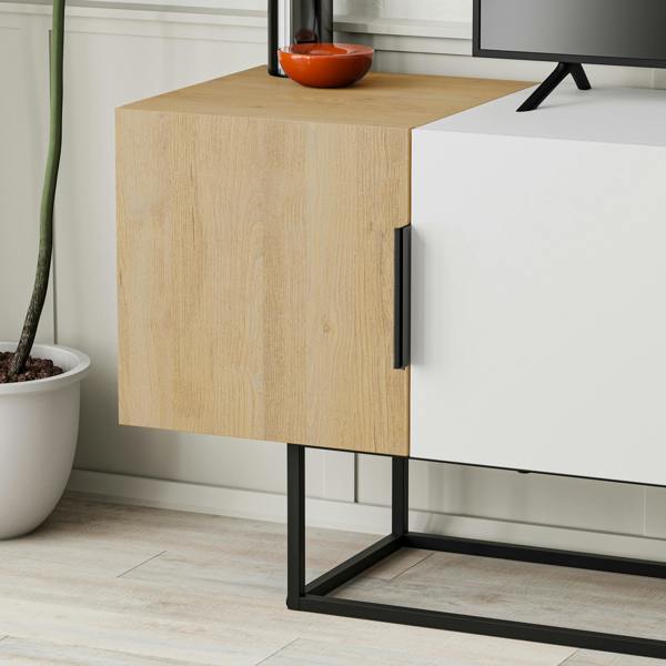 Decortie Tontini Modern TV Unit Multimedia Centre with Storage TV Cabinet 140cm