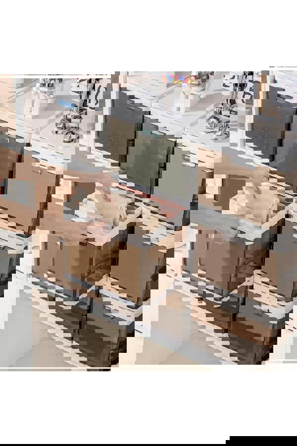 Living and Home 7 Dividers Folding Clothes Organiser Wardrobe Drawer Storage Box with Lid