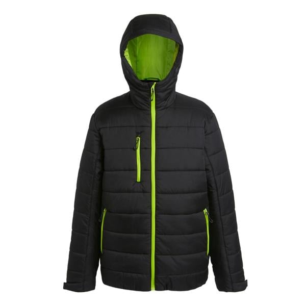 Regatta Professional Mens Thermal Padded Jacket - Black/Lime Green - 