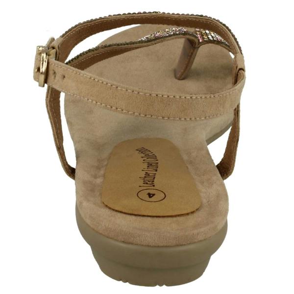 Leather Collection Ladies Leather Collection Y Strap Toe Loop Sandals
