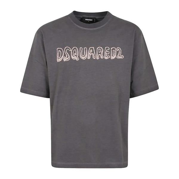 Dsquared2 Best Fade Loose Fit Cartoon Logo T-Shirt Charcoal XS