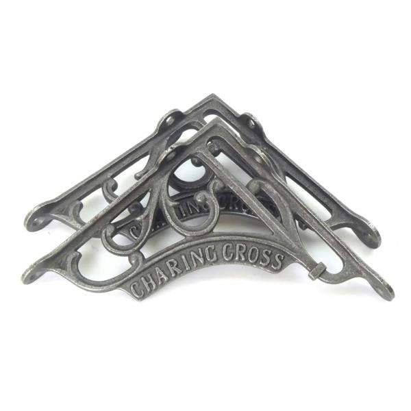 Pair of Antique Cast Iron Victorian Style 'Charing Cross' Shelf Brackets 
