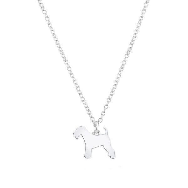 Airedale Terrier Silhouette Silver Necklace - Personalised - MYLEE London