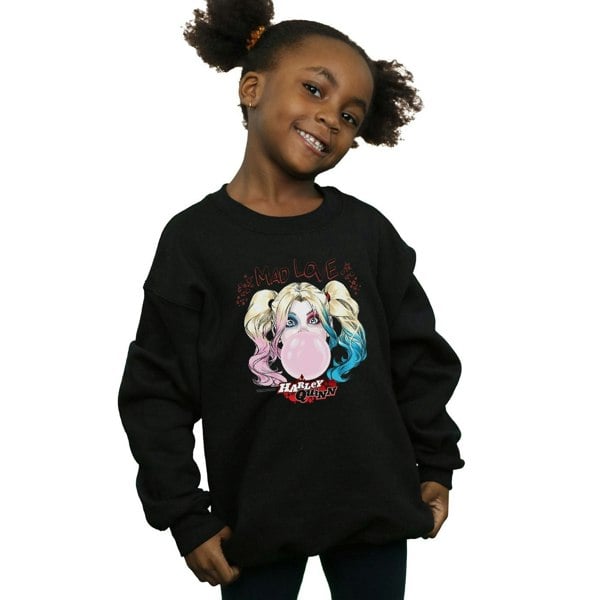 DC Comics Girls Harley Quinn Mad Love Sweatshirt - Black