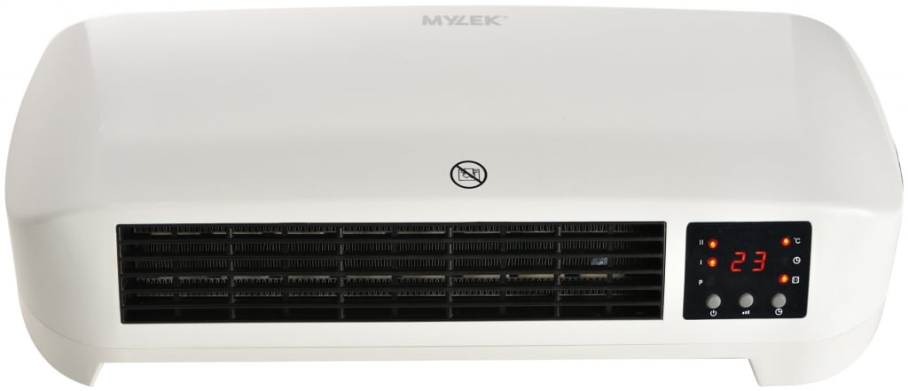 MYLEK Over Door Heater 2000W Electric Downflow Overdoor Air Curtain And Fan with Thermostat, LED Display, Timer & Remote Control