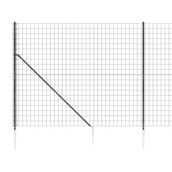 Berkfield Wire Mesh Fence with Spike Anchors Anthracite 1.6x10 m