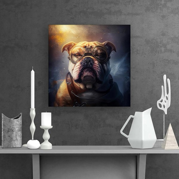 Warren Reed Bulldog Splash Art Golden Canvas