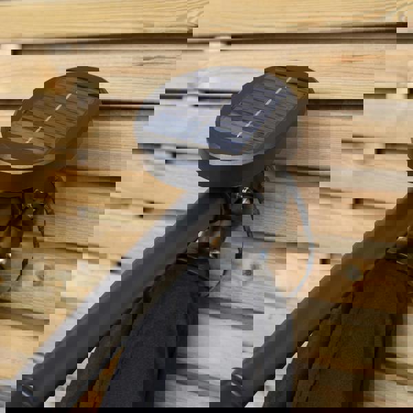 Samuel Alexander 3m Solar Powered Cantilever Lit Banana Garden Parasol with Crank Handle & White LED Lights in Black