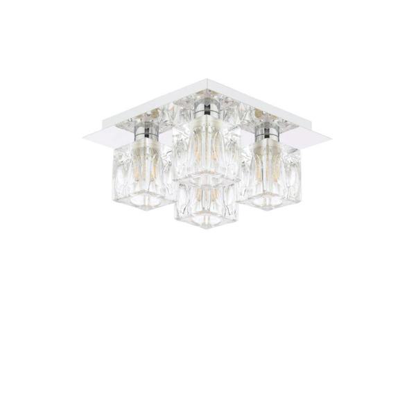 Pagazzi Lighting Coraline 4-Light Polished Chrome Flush Ceiling Light