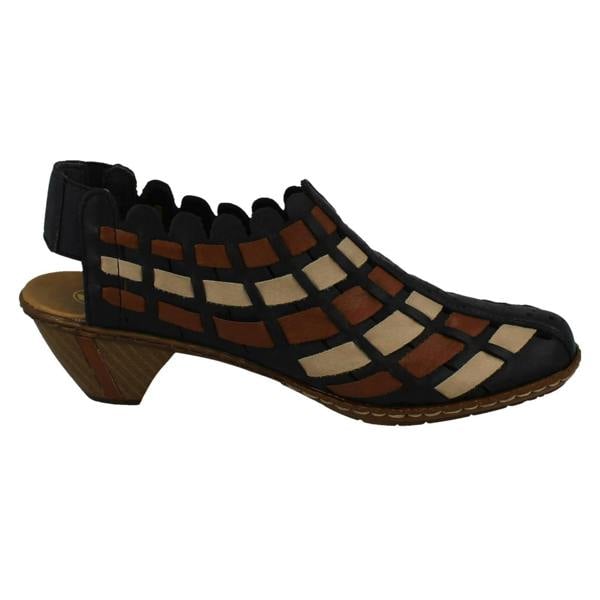 Rieker Ladies Rieker Sling Back Shoes With Woven Detail 46778