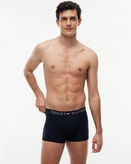Tommy Hilfiger 3-Pack TH Original Logo Stretch Cotton Trunks - Desert Sky/Desert Sky/Desert Sky