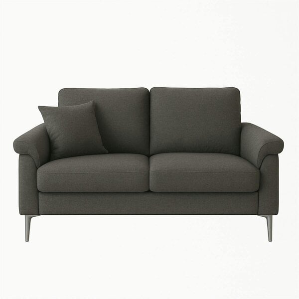 Kosy Koala Modern Grey Fabric Sofa Set 2 1 Seater with Chrome Legs And Cushions