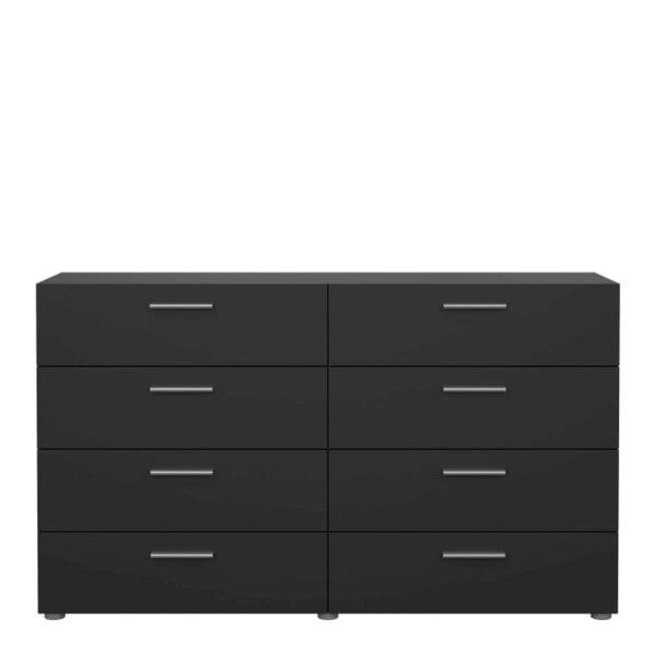 Wyld Haus Daejeon Black Wooden Wide Chest 8 Drawers