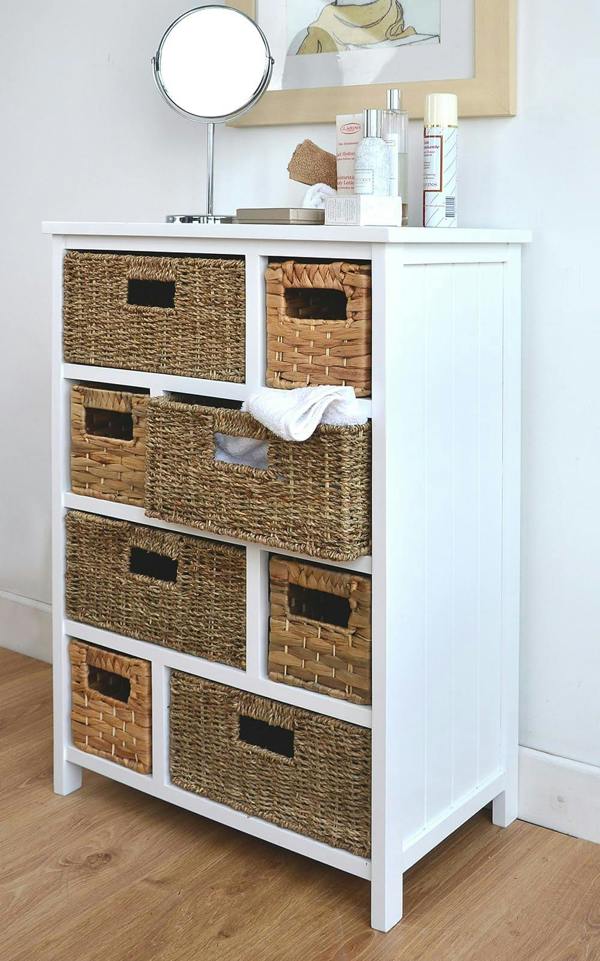 Statement Furniture Tetbury 8 Drawer Storage Unit with Baskets Assembled