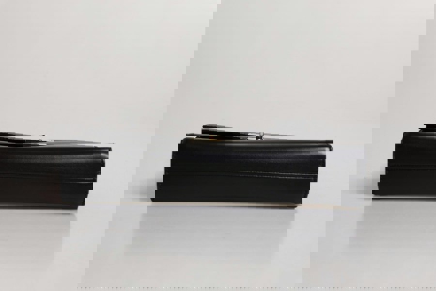 Leather Clutch Twist Lock