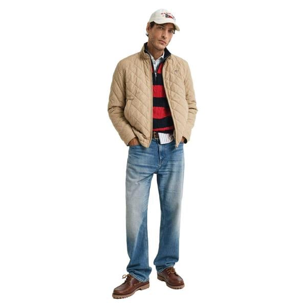 Gant Mens Windproof Quilted Jacket - Khaki - 