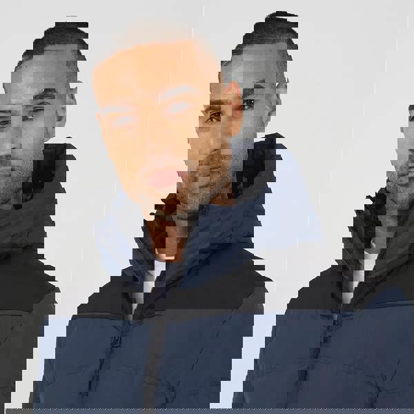 Brave Soul Blue Padded Quilted Hooded Jacket - Blue Image 4