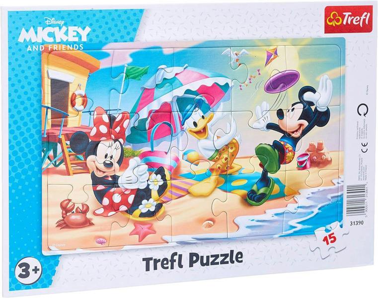 Trefl Disney Characters Play on the Beach Puzzle - 15 Pieces