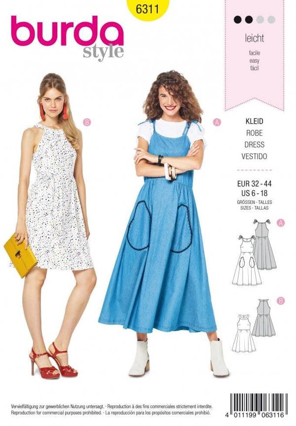 Burda Sewing Pattern 6311 Dresses For Women, 6 to 18 - Easy