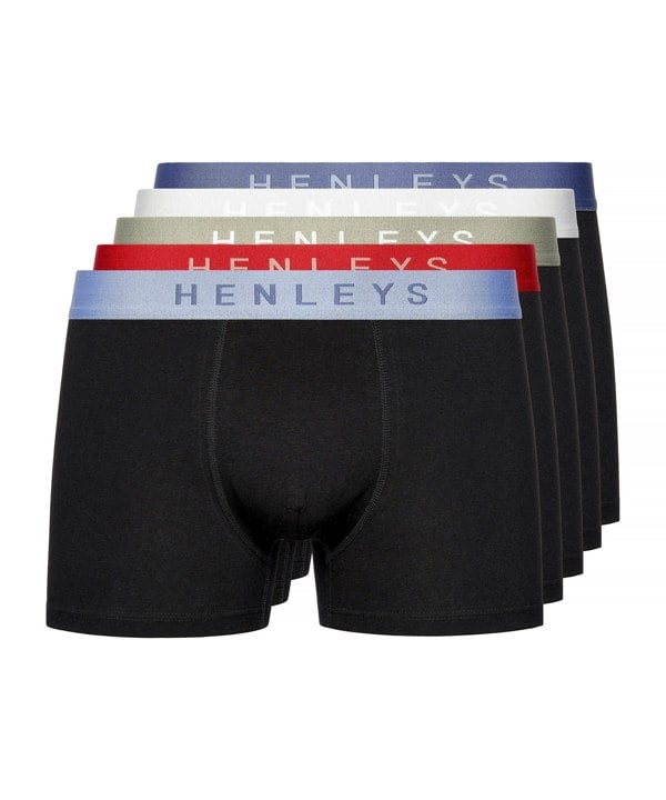 Henleys Blackiris Boxers 5pk Assorted