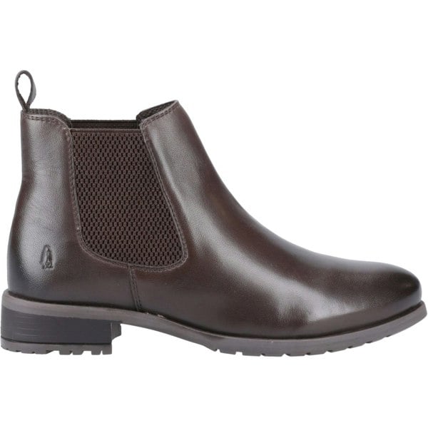 Hush Puppies Sammie Leather Women's Brown Flat Chelsea Boots
