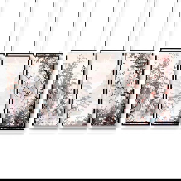 Living Room Picture Wall | Set of 3 Chinoiserie Wall art Prints