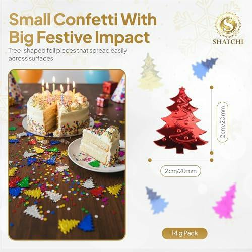 Green Christmas Snowflake Confetti Table Scatter, 14g Pack for Cards, Gifts and Party Decorations image 7