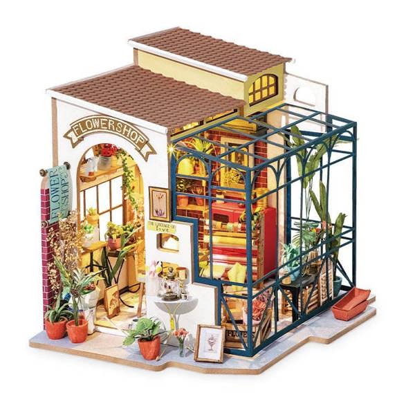 Dyzi 258 Piece Emily’s Flower Shop 3D Dollhouse Puzzle