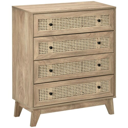 Wyld Haus Mohetak Wood and Rattan 4 Drawer Storage Chest