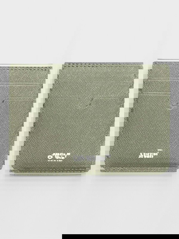Off - White Card Case Binder Diag Saff Military Green White - Supplied FashionOFF WHITE