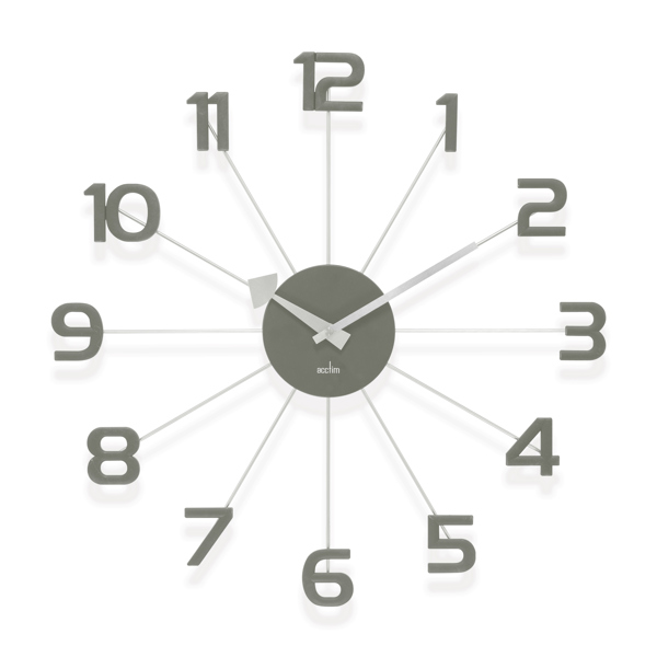 Acctim Astraea Large Wall Clock Quartz Brass Effect Metal Spokes Large Numbers
