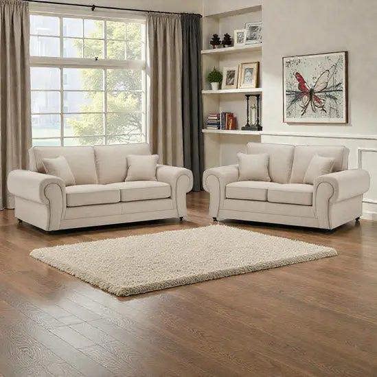 Snug Furniture Wilcot 3+2 Beige Sofa Set Full-Back