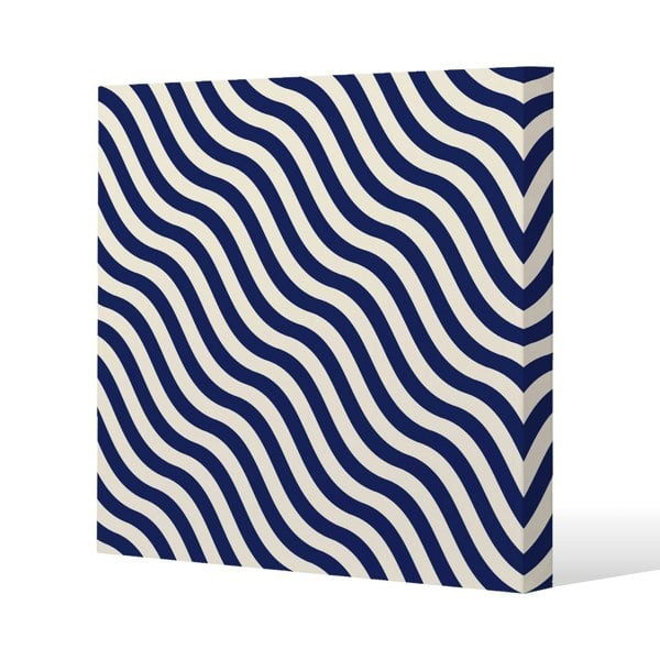 Benjamin Tate Design Wavey Lines Slim Style Canvas Print  20x20cm , 15mm Slim Real wood.