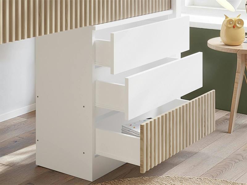 Flair Luca Mid Sleeper Ribbed Storage Bed White