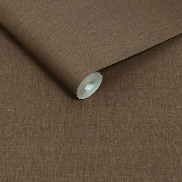 Next Chocolate Linen Look Wallpaper