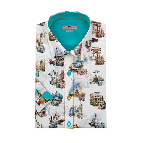 Claudio Lugli The World Lens Camera Print Short Sleeve Shirt