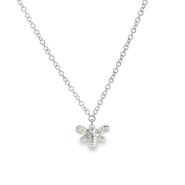 Reeves & Reeves 14K Solid Gold and Diamond Bee Necklace