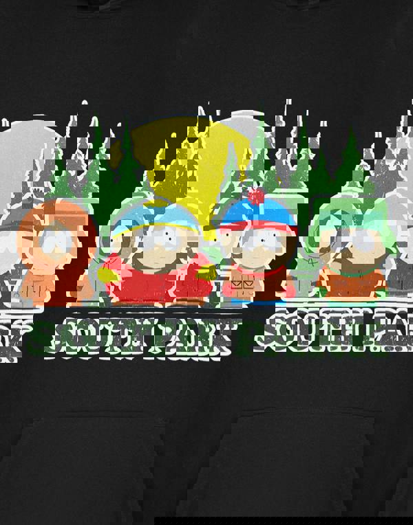 South Park Mens Black Line Up Hoodie