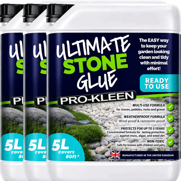 ProKleen Pro-Kleen Ultimate Stone Glue 15L (Covers 240 ft2) - Stone Glue Binder For Gravel, Stones, Slate & Mulch